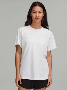 Lululemon All Yours Cotton T-Shirt. Heathered Core Ultra Light Grey. Size 6.